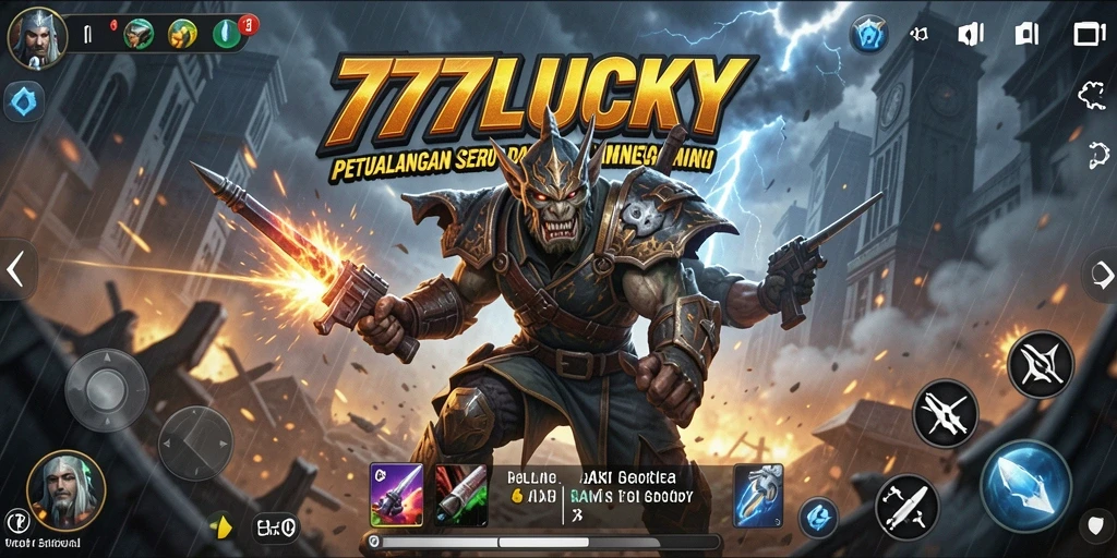 Tangkapan layar utama dari gameplay <strong>777LUCKY</strong> yang menunjukkan aksi seru dan grafis memukau.