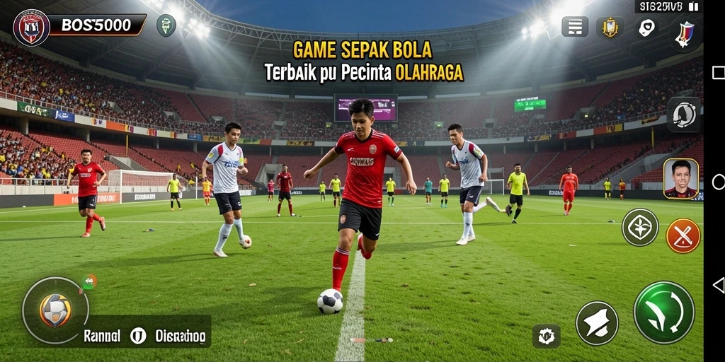 Gameplay seru dalam pertandingan sepak bola yang mendebarkan.