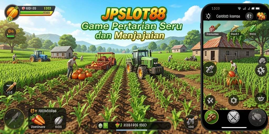 Screenshot gameplay <strong>JPSLOT88</strong> menampilkan aktivitas bertani yang menyenangkan.