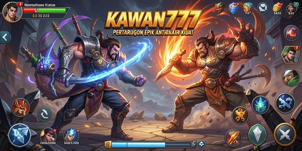 Tampilan Gameplay KAWAN777 dengan aksi pertarungan yang mendebarkan.