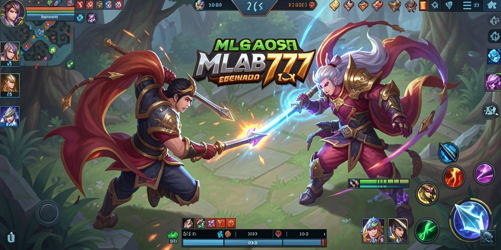 Screenshot MLBB777 menampilkan aksi seru di arena pertarungan MOBA.