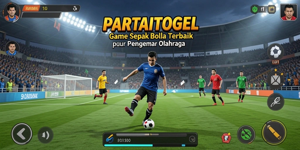 Tampilan menarik dari gameplay sepak bola yang mendebarkan.