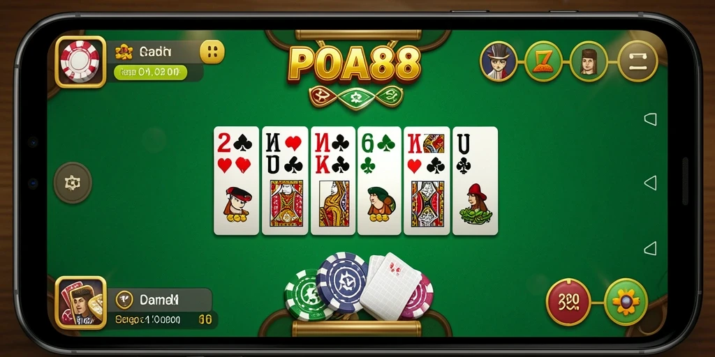 Screenshot gameplay seru POA88 yang menampilkan permainan Domino.